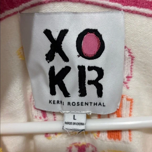 Kerri Rosenthal “Get Happy” Super Soft Knit Striped V-Neck Sweater - - Picture 3 of 5